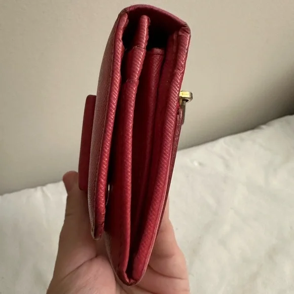 Prada Pink Saffiano Bow Continental Wallet - Picture 4 of 13